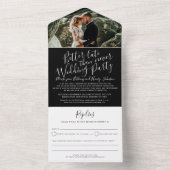 Besseres spät Hochzeitsfeier UAWG Schwarz-weiß All In One Einladung (Innen Boden)