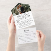 Besseres spät Hochzeitsfeier UAWG Schwarz-weiß All In One Einladung (Abreißen)