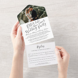 Besseres spät Hochzeitsfeier UAWG Schwarz-weiß All In One Einladung