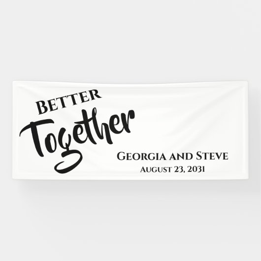 Besseres Zusammenspiel Personalisierter Hochzeitsf Banner (Horizontal)
