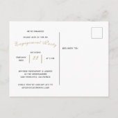 Besseres Zusammenwirken des Fotos einer engagierte Einladungspostkarte (Rückseite)