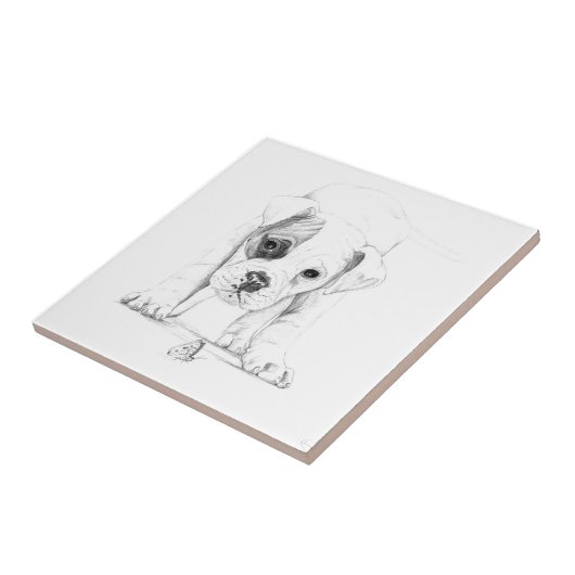 Bessern Sie einen Boxer-Welpen aus, der Kunst Fliese (Seite)