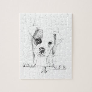 Bessern Sie einen Boxer-Welpen aus, der Kunst Puzzle
