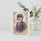 Bessie Coleman Aviatrix Engel Postkarte (Stehend Vorderseite)
