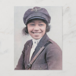 Bessie Coleman Color Foto Postkarte
