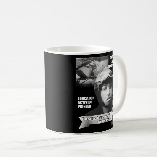 Bessie Coleman Dark Kaffeetasse (VorderseiteRechts)