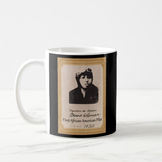 Bessie Coleman Erster Afrikanischer Pilot Kaffeetasse (Links)