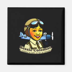Bessie Coleman mit Flugzeug Black History Month Magnet