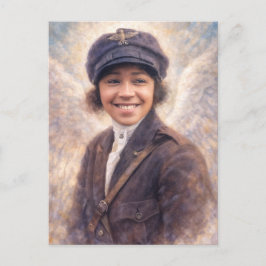 Bessie Coleman Portrait Painting - Angelcore Style Postkarte