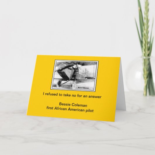 Bessie Coleman Quote Card Karte (Vorderseite)