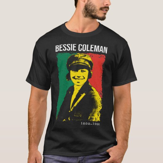 Bessie Coleman - Schwarzer Geschichtsmonat T-Shirt (Vorderseite)