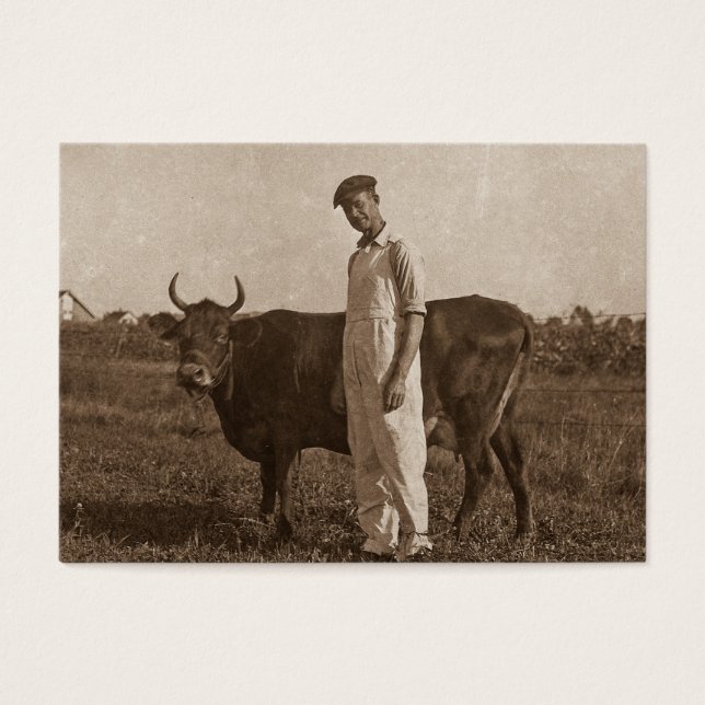 Bessie die Kuh und ihren Bauer. (Vorderseite)
