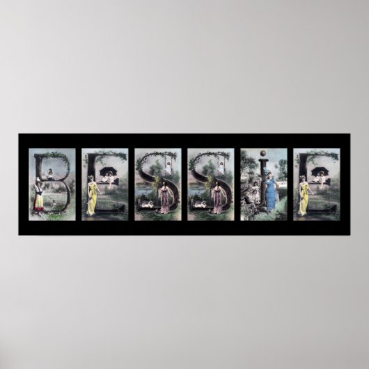 BESSIE Vintag Alphabet Letter Name Art Poster (Vorne)