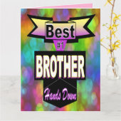 Best #1 Brother Hands Down Bokeh Vatertag Karte (Gelbe Blume)