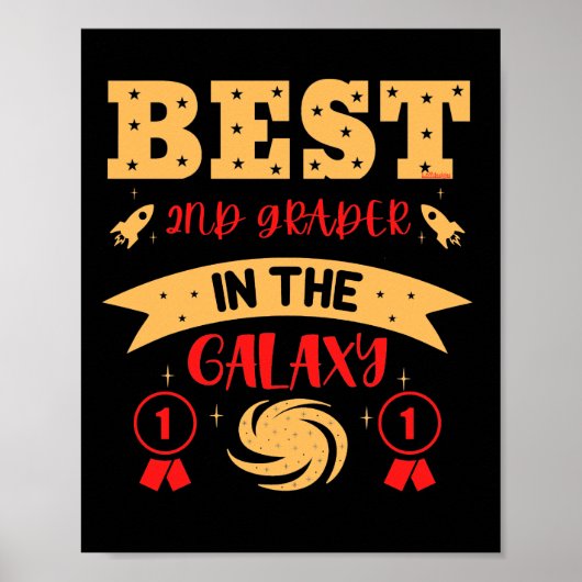 BEST 2D GRADER IN DER GALAXIE lustig niedlich Poster (Vorne)