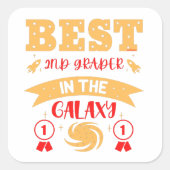 BEST 2D GRADER IN DER GALAXIE lustig niedlich Quadratischer Aufkleber (Vorderseite)