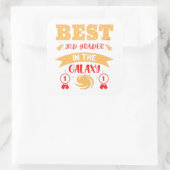 BEST 2D GRADER IN DER GALAXIE lustig niedlich Quadratischer Aufkleber (Tasche)