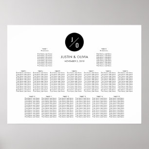BEST 38"x28" Seating Chart - Olivia & Justin Poster