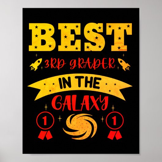 BEST 3D GRADER IN DER GALAXIE lustig niedlich Poster (Vorne)