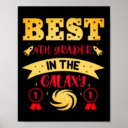 BEST 4. GRADER IN DER GALAXIE lustig niedlich Poster (Vorne)