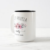Best Abuela jemals - (IHR NAME) Pink Bouquet Tasse (Vorderseite Links)