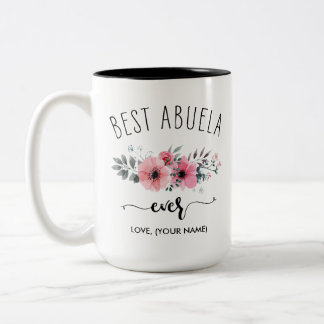 Best Abuela jemals - (IHR NAME) Pink Bouquet Tasse
