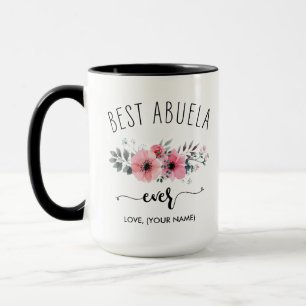 Best Abuela jemals - (IHR NAME) Pink Bouquet Tasse