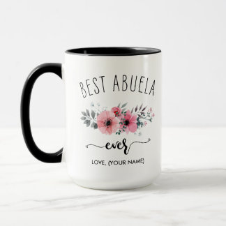 Best Abuela jemals - (IHR NAME) Pink Bouquet Tasse