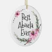 Best Abuela jemals Print Boho Floral Weihnachten Keramik Ornament (Rechts)