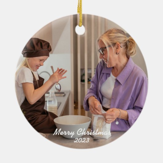 Best Abuela jemals Print Boho Floral Weihnachten Keramik Ornament (Hinten)