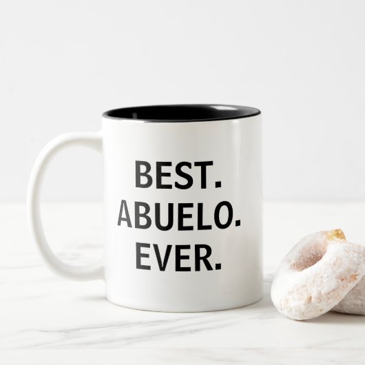 Best Abuelo Ever Spanish Grandfather Zweifarbige Tasse (Mit Donut)