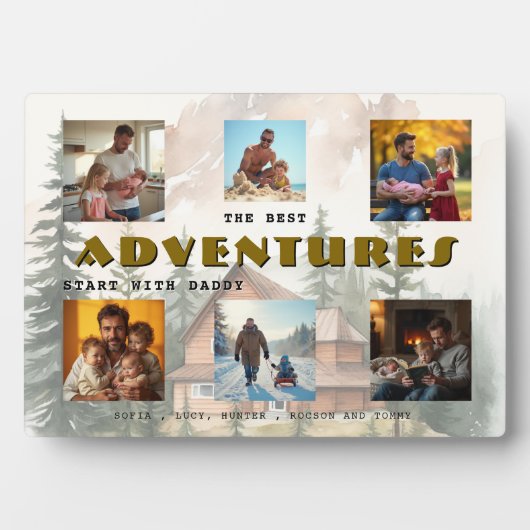 Best Adventures Start with Daddy Photo Collage Fotoplatte (Vorderseite)