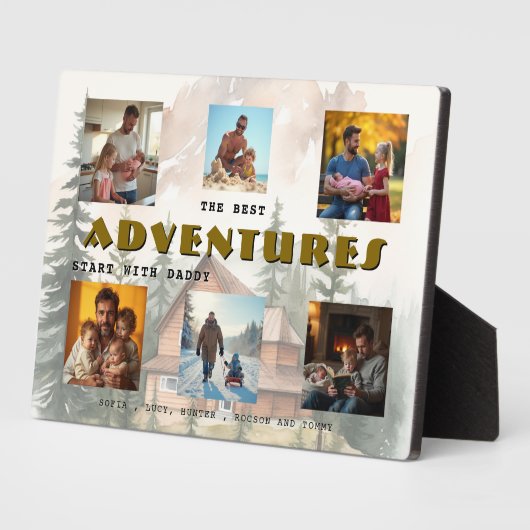 Best Adventures Start with Daddy Photo Collage Fotoplatte (Seite)