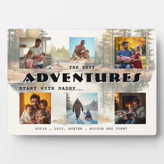 Best Adventures Start With Daddy Photo Plaque Fotoplatte (Vorderseite)