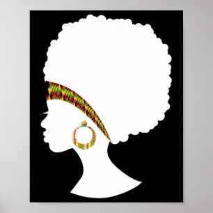 Best African American Kente Natural Hair Cloud Wom Poster