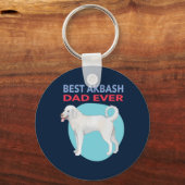 Best Akbash Vater Ever Watercolor Hunde Schlüsselanhänger (Vorderseite)