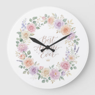 Best Ammi Ever Pastel Rose Peony Lavender Floral W Große Wanduhr