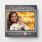 Best Aunt Ever Custom Foto Rustic Chalkboard Fotoplatte (Vorderseite)