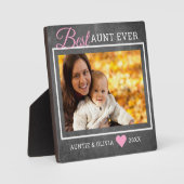 Best Aunt Ever Custom Foto Rustic Chalkboard Fotoplatte (Vorderseite)