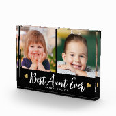 Best Aunt Ever Gold Heart Keepsake Black 2 Collage Fotoblock (Rechts)