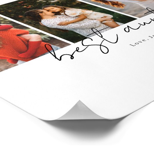 Best Aunt Ever Modern Script 4 Photos Collage Gift Poster (Ecke)