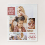 Best Auntie Ever Modern Foto | Collage Puzzle<br><div class="desc">"Danke, dass du mich als deinen eigenen liebst." Laden Sie Ihre eigenen Fotos hoch und schreiben Sie eine benutzerdefinierte Nachricht. Personalisieren Sie für Ihre Tante oder Tante, um ein einzigartiges Geschenk zu schaffen. Ein perfekter Weg, ihr zu zeigen, wie phantastisch sie jeden Tag ist. Alle Farben und Texte können personalisiert...</div>