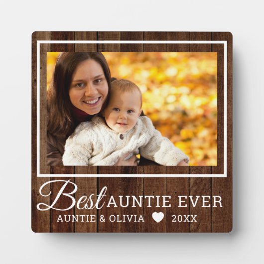 Best Auntie Ever Rustic Pallet Wood One Photo Fotoplatte (Vorderseite)