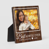 Best Auntie Ever Rustic Pallet Wood One Photo Fotoplatte (Vorderseite)