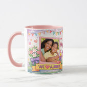 Best Auntie Rainbow Crown Custom Photo Collage Tasse (Links)