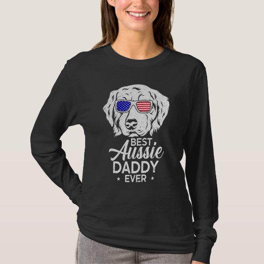 Best Aussie Daddy Ever Australian Shepherd T-Shirt (Vorderseite)