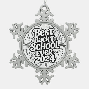 Best Back to School Ever Snowflake Gerahmte Orname Schneeflocken Zinn-Ornament