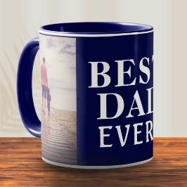 Best Bad Ever Vatertag 2 Foto Collage Blau Tasse