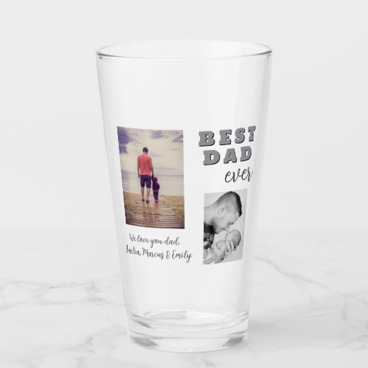 Best Bad Ever Vatertag 2 FotoCollage Glas (Vorderseite)