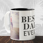 Best Bad Ever Vatertag 2 FotoCollage Zweifarbige Tasse<br><div class="desc">Best Bad Ever Vatertag 2 Foto Collage Tasse / Personalisieren Sie die Tasse mit Ihren Fotos - stecken Sie zwei Fotos in die Vorlagen. Moderne schwarze, fett formatierte Typografie Bester Vater - Sie können jeden Teil des Textes ändern, wenn Sie gewollt haben. Schaffen Sie sich ein persönliches Vatertagsgeschenk für einen...</div>